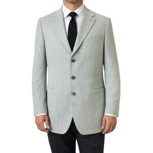 Canali Proposta Italy Blazer Gray Green Men's 44 Wool Suit Jacket